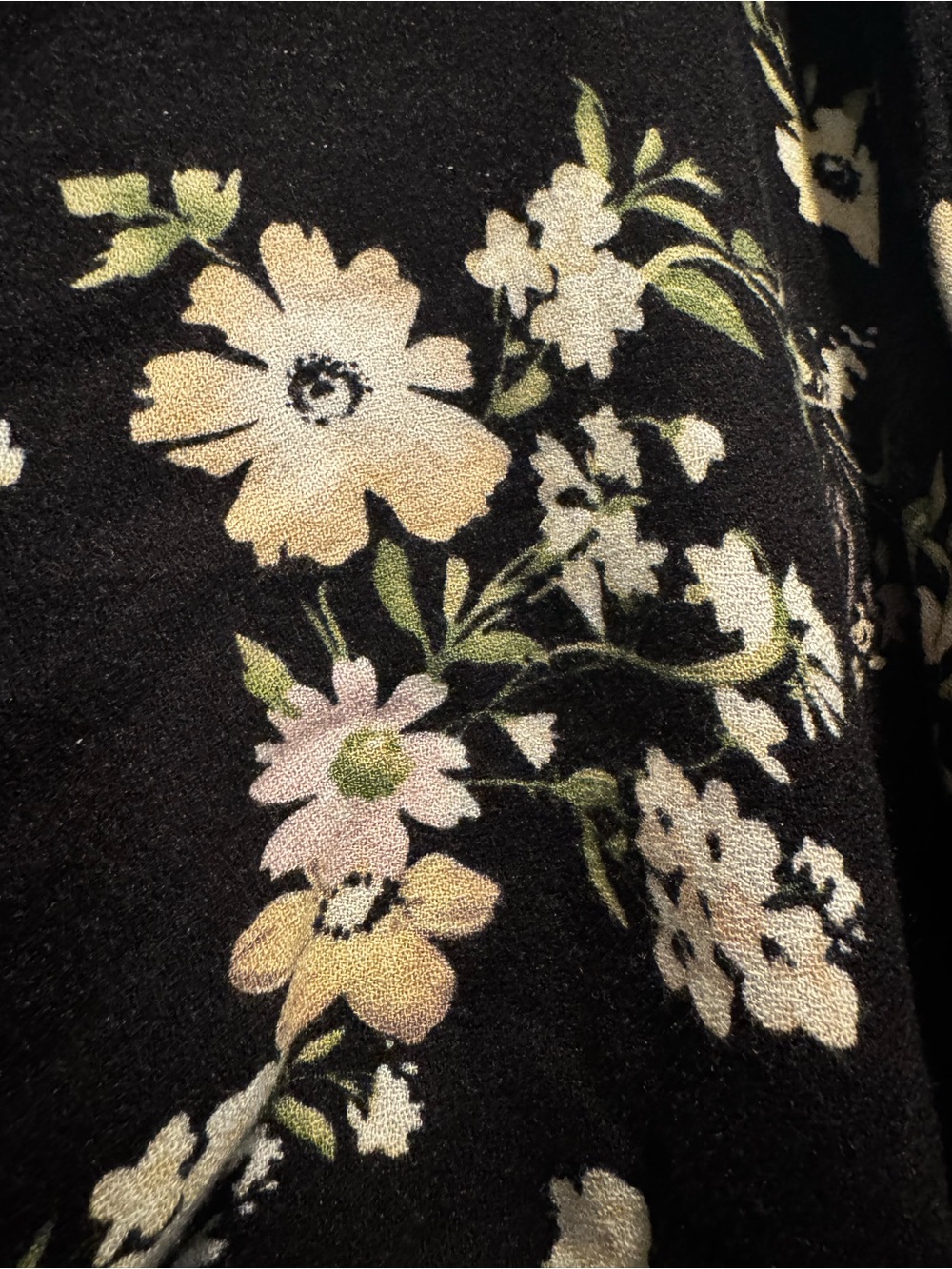 Lovestitch Size Small Black Floral Tie Front Kimono Sleeve Top - Picture 6 of 7